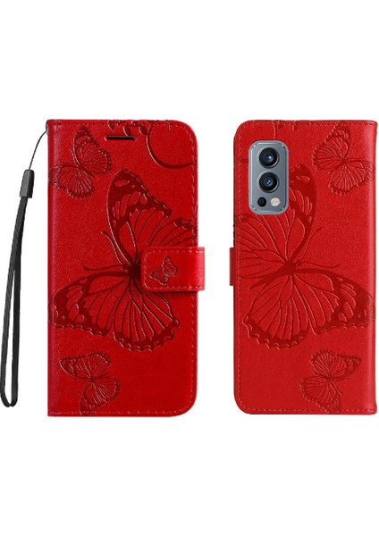 Oneplus Nord 2 5g Darbeye Kapak Pu Deri Flip Kickstand Için Flip Case (Yurt Dışından)