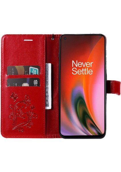 Oneplus Nord 2 5g Darbeye Kapak Pu Deri Flip Kickstand Için Flip Case (Yurt Dışından)