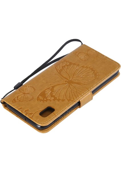Samsung Galaxy A10E Için Flip Case Kart Yuvası Standı ile Kickstand Pu Çevirin (Yurt Dışından)