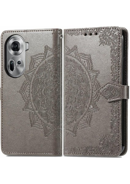 Oppo Oppo 11 5g Flip Kapak Için Flip Case Zarif Desen Deri Kılıf (Yurt Dışından)