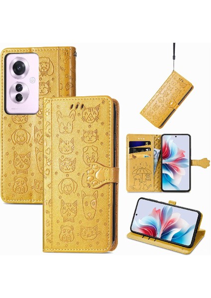 Oppo Için Kılıf Oppo 11 F 5g Kısa Kayış Kapak Çevirin Karikatür Hayvanlar Deri (Yurt Dışından) fırsatları