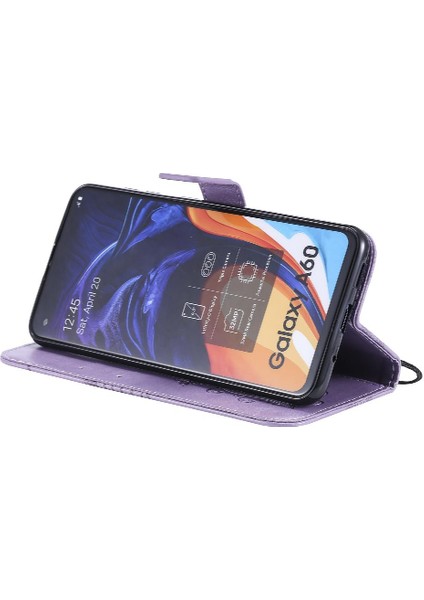 Kart Yuvası Standı ile Samsung Galaxy A60 Için Kılıf Pu Deri Flip Kickstand (Yurt Dışından)