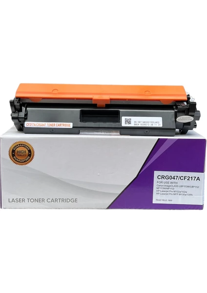 Toner Mağazası Hp CF217A-( 217A ) ( 17A ) 1600 Sayfa Siyah Muadil Toner Çipli 1600 Pro M102A / M120W / Mfp M130A