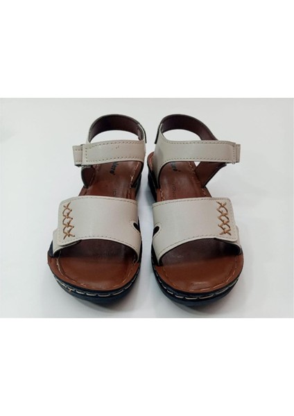Kadın Sandalet Cırtlı Bantlı Yumuşak Sandalet Cırtlı Bantlı Yumuşak Şilte Poliüretan Taban Krem fiyatları