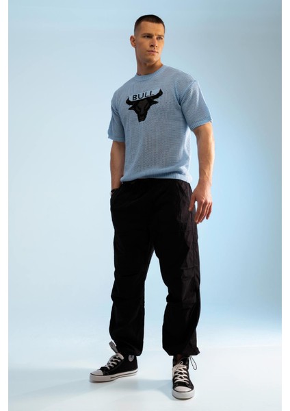 Boğa Figürlü Delikli Triko Tişört modelleri