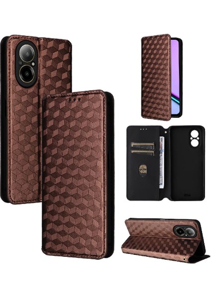 Realme 12 Lite 4g Cüzdan Için Kılıf 3D Desen Kart Yuvaları Tutucu Manyetik (Yurt Dışından)