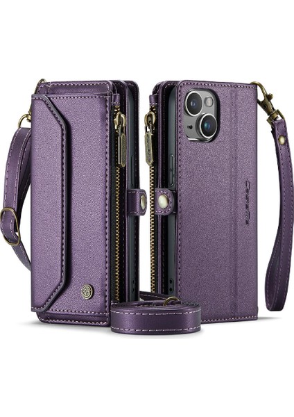 Kadınlar Için iphone 13 Mini Fermuar Faturaları Yuvası Cüzdan Kılıf Için Crossbody Durumda (Yurt Dışından)