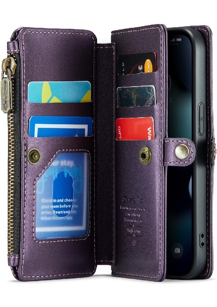 Iphone 13 Pro Için Crossbody Durumda Rfid Engelleme Kart Tutucu Cüzdan Kılıf Için (Yurt Dışından)