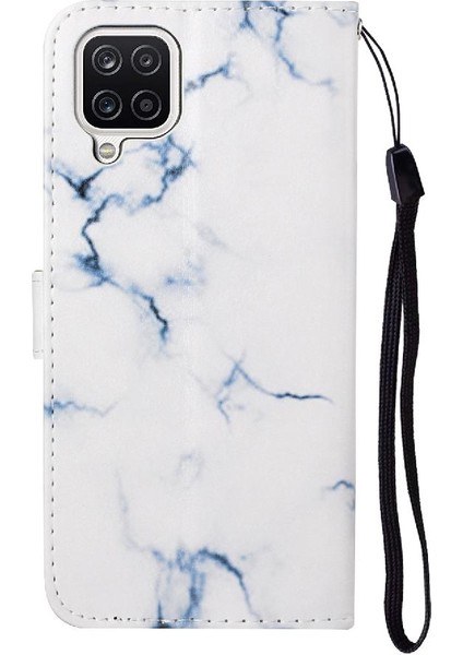Samsung Galaxy A12 Kart Yuvaları Tutucu Mermer Desen Manyetik Için Flip Case (Yurt Dışından)