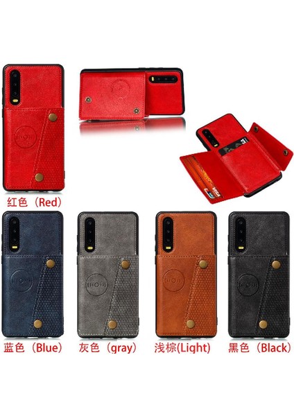 Huawei P30 Cüzdan Kılıf Buit Için Cüzdan Kılıf Demir Kart Tutucu Kickstand (Yurt Dışından) modelleri