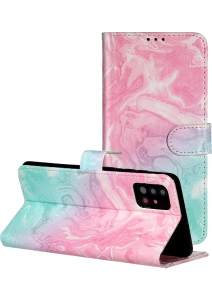 Samsung Galaxy A71 4g Manyetik Tam Koruma Mermer Kart Için Flip Case (Yurt Dışından)