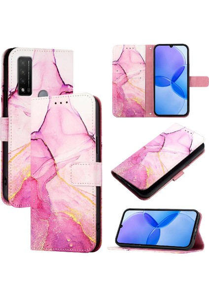 Tcl 20R Pu Deri Mermer Desen Kickstand Cüzdan Için Kılıf (Yurt Dışından) indirimleri