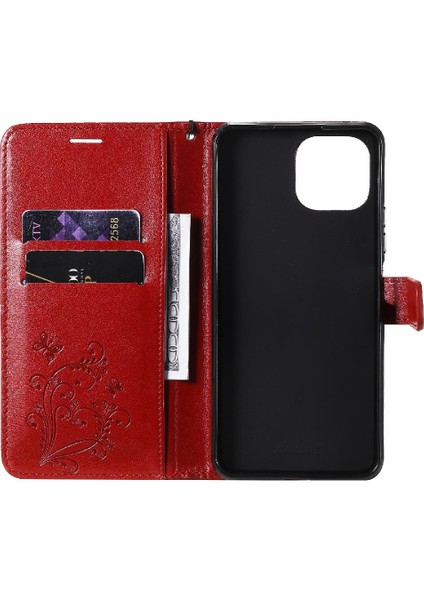 Kart Yuvası Standı ile Xiaomi 11 Lite Pu Deri Için Flip Case Darbeye (Yurt Dışından) modelleri