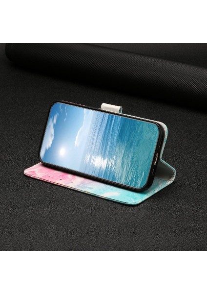 Iphone 11 Için Flip Case Kart Yuvaları Tutucu Mermer Desen Manyetik Tam Pu (Yurt Dışından)