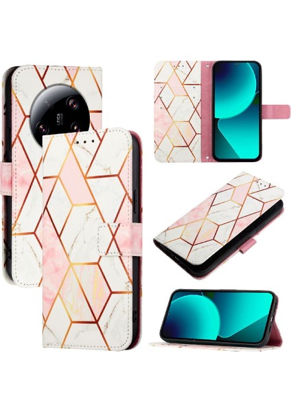 Xiaomi 13 Ultra Kickstand Cüzdan Mermer Desen Pu Deri (Yurt Dışından) indirimleri