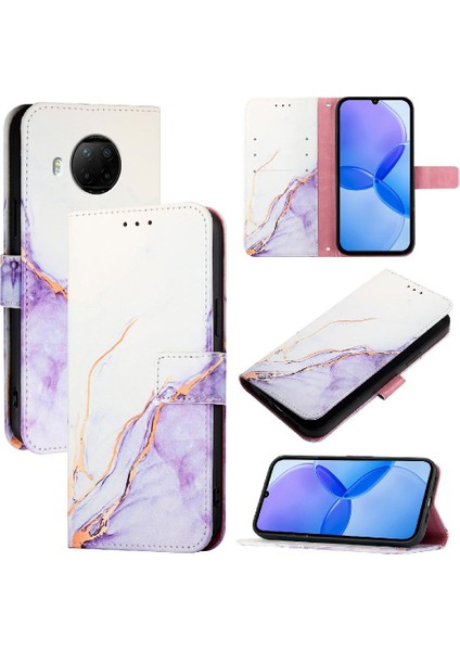 Xiaomi 10T Lite 5g Için Kickstand Mermer Desen Cüzdan Pu Deri (Yurt Dışından)