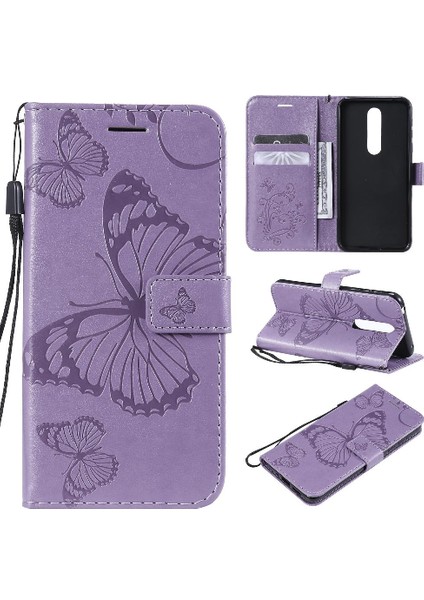 Nokia 7.1 Için Flip Case Pu Deri Flip Kickstand Manyetik Kapak Kapak (Yurt Dışından)