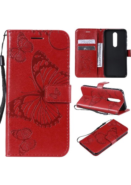 Nokia 7.1 Için Flip Case Pu Deri Flip Kickstand Manyetik Kapak Kapak (Yurt Dışından)