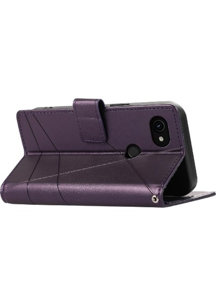 Google Piksel 3A Için Flip Case Kickstand Şok Emici Darbeye Üç (Yurt Dışından) indirimleri