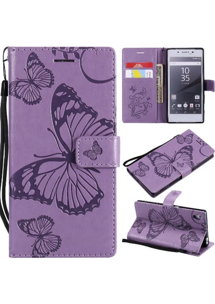 Sony Xperia Z5 Flip Kickstand Manyetik Kapak Için Flip Case Kart Yuvası ile (Yurt Dışından)