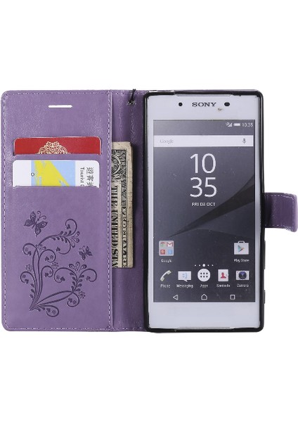 Sony Xperia Z5 Flip Kickstand Manyetik Kapak Için Flip Case Kart Yuvası ile (Yurt Dışından) indirimleri