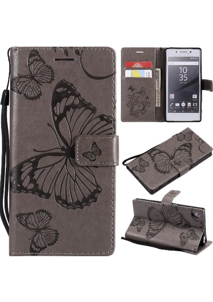 Sony Xperia Z5 Flip Kickstand Manyetik Kapak Için Flip Case Kart Yuvası ile (Yurt Dışından)