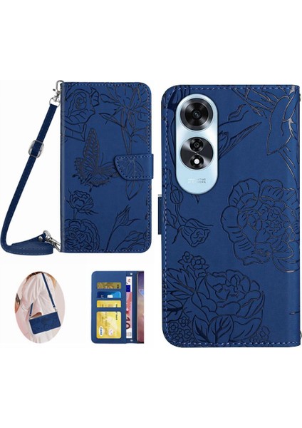 Oppo A60 4g Deri Cüzdan Için Flip Case Yumuşak Pu Deri Kelebekler ve &amp; (Yurt Dışından)