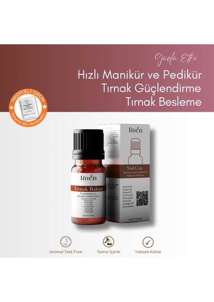 Tırnak Güçlendirici, Hızlı Manikür-Pedikür, Doğal Tırnak Bakım Yağı 20ML