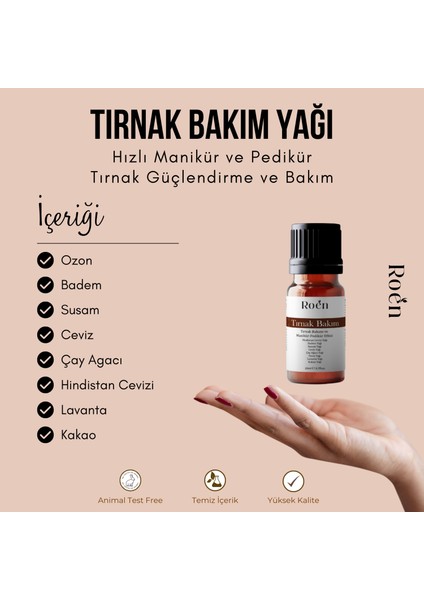 Tırnak Güçlendirici, Hızlı Manikür-Pedikür, Doğal Tırnak Bakım Yağı 20ML