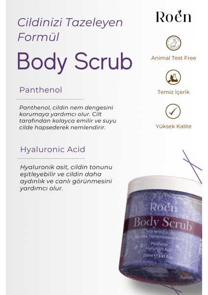 Body Scrub, Besleyici, Arındırıcı, Yenileyici ve Yoğun Nemlendirici Scrub 250ML