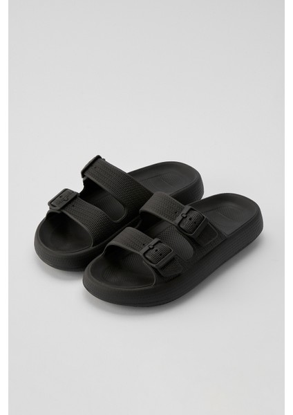 Leon Siyah Erkek Çift Tokalı Eva Plaj Terliği fiyatları