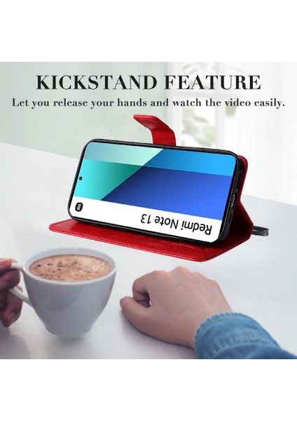 Xiaomi Redmi Not 13 Için Flip Case 4g Flip Kickstand Pu Deri Darbeye (Yurt Dışından)