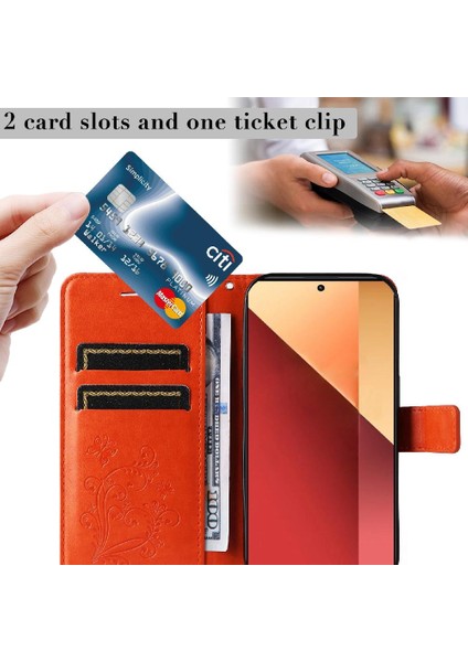 Xiaomi Redmi Not Için Flip Case 13 Pro 4g Flip Kickstand Manyetik Kapak Pu (Yurt Dışından)