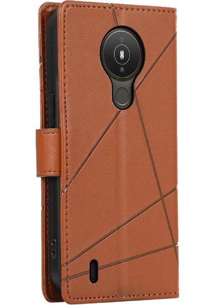 Nokia 1.4 Kickstand Üç Kart Yuvaları Darbeye Dayanıklı Şok Için Flip Case (Yurt Dışından)