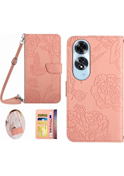 Oppo A60 4g Deri Cüzdan Için Flip Case Yumuşak Pu Deri Kelebekler ve &amp; (Yurt Dışından)