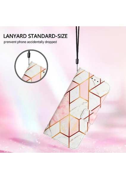 Google Piksel 5 Cüzdan Mermer Desen Kickstand Pu Deri Için Kılıf (Yurt Dışından)