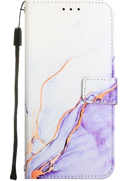 Google Piksel 5 Xl Cüzdan Pu Deri Kickstand Mermer Desen Için Kılıf (Yurt Dışından)