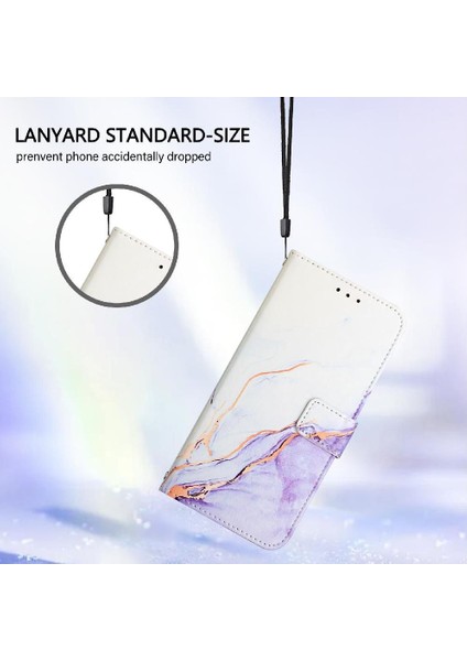 Google Piksel 5 Xl Cüzdan Pu Deri Kickstand Mermer Desen Için Kılıf (Yurt Dışından)