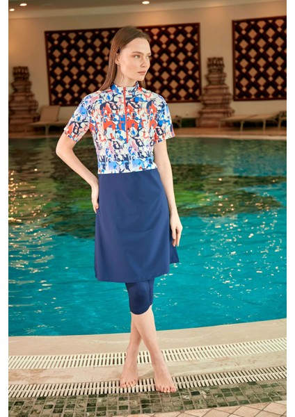 Paraşüt Lacivert Taytlı Yarı Kapalı Mayo M2452 fırsatları