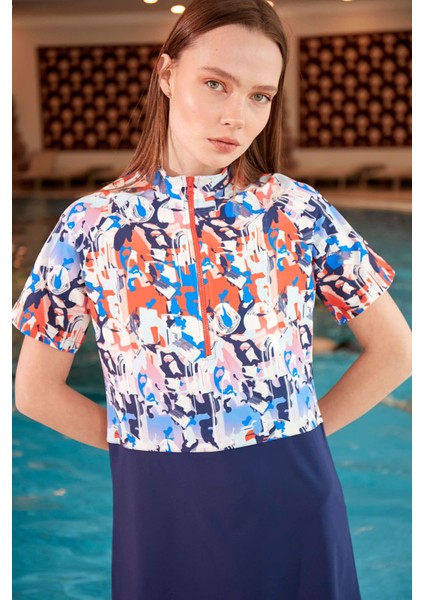 Paraşüt Lacivert Taytlı Yarı Kapalı Mayo M2452 indirimleri