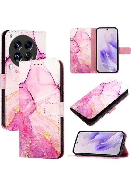 Tecno Camon 30 Premier 5g Pu Deri Mermer Desen Kickstand Için Kılıf (Yurt Dışından)