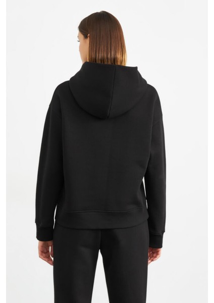 Kadın 3 Iplik Şardonlu Oversize Uzun Kollu Sweatshirt