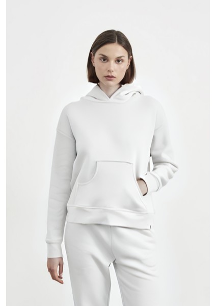 Kadın 3 Iplik Şardonlu Oversize Uzun Kollu Sweatshirt