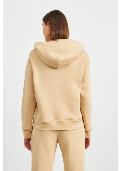 Kadın 3 Iplik Şardonlu Oversize Uzun Kollu Sweatshirt
