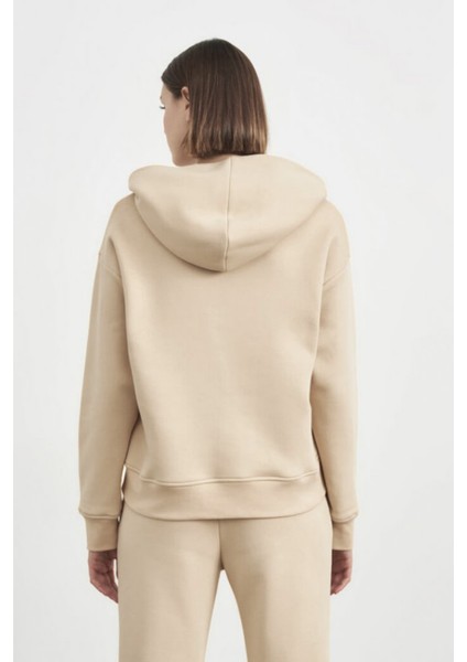 Kadın 3 Iplik Şardonlu Oversize Uzun Kollu Sweatshirt