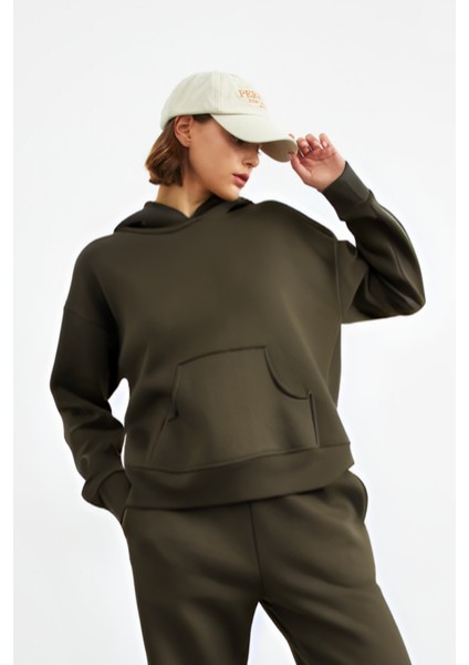 Kadın 3 Iplik Şardonlu Oversize Uzun Kollu Sweatshirt