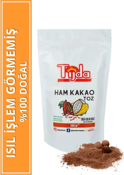 Organik Ham Kakao Toz Glutensiz,vegan 500 gr