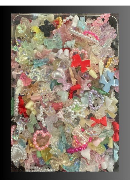 3D Tırnak Süsleri Tırnak Charmları Kurdele Kalp Gül Ayıcık Nail Charms Nail Art Objeleri 500 Adet fiyatları