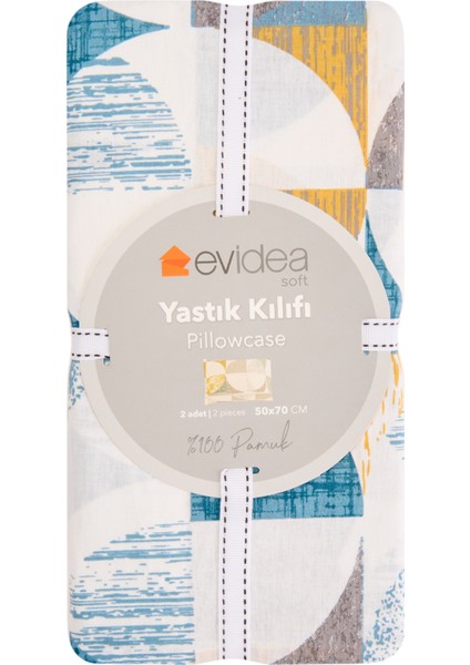 Soft Vivet 2'li Yastık Kılıfı - Renkli - 50X70 cm