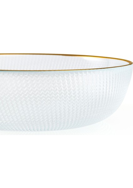 Selen Yuvarlak Cam Servis Kasesi - 16 cm